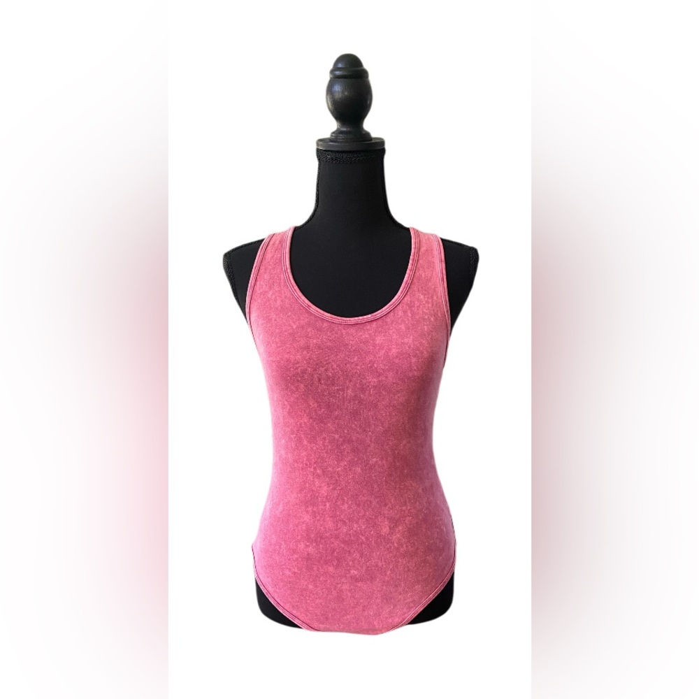 Merona: Fitted Pink Bodysuit Top with Sleeveless Design